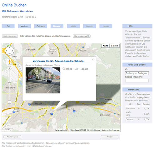 Screenshot Buchungsmodul