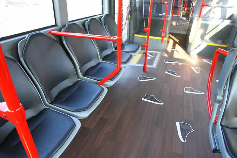 Floor Graphics im Schuhdesign, Ledersitze aus Soft7-Schuhleder