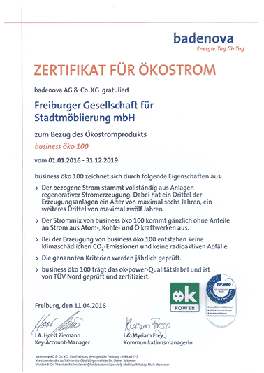 Ökostrom-Zertifikat