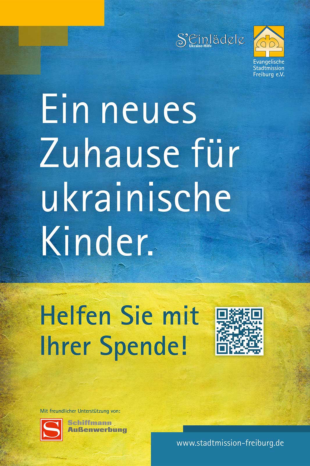 Plakatmotiv Spende für ukrainische Kinder in Freiburg