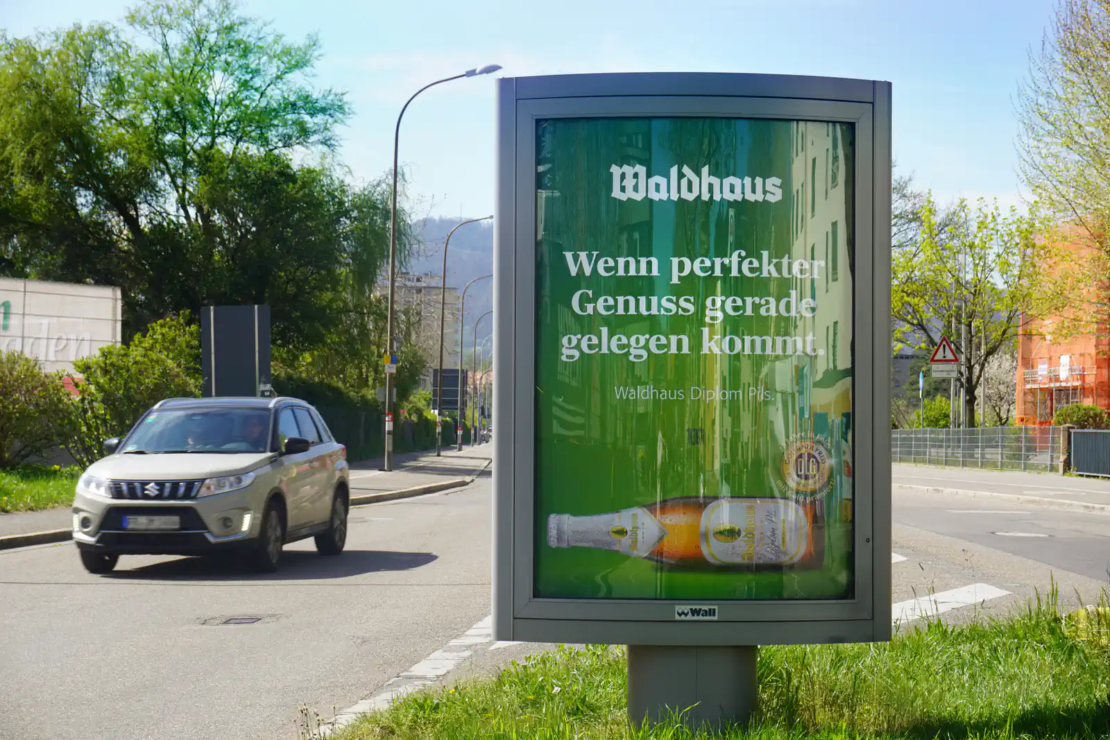 Waldhaus-Werbung auf City-Light-Poster